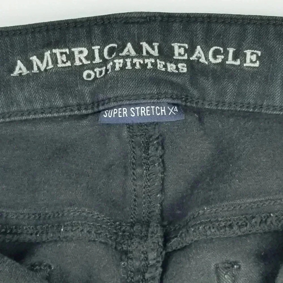American Eagle Outfitters Size 0 Short Super Stretch X4 Black Hi-Rise Jegging - Picture 6 of 11